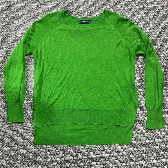 Zara | Green Three Quarter Sleeve Knit - Picture 1 of 13